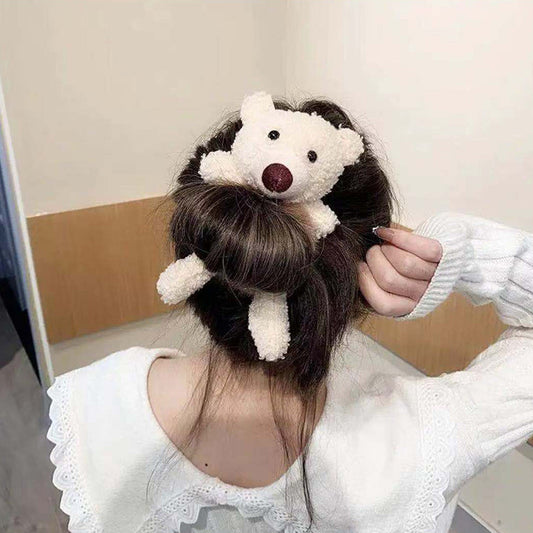 Cute Bear Hugs Plush Hair Ring
