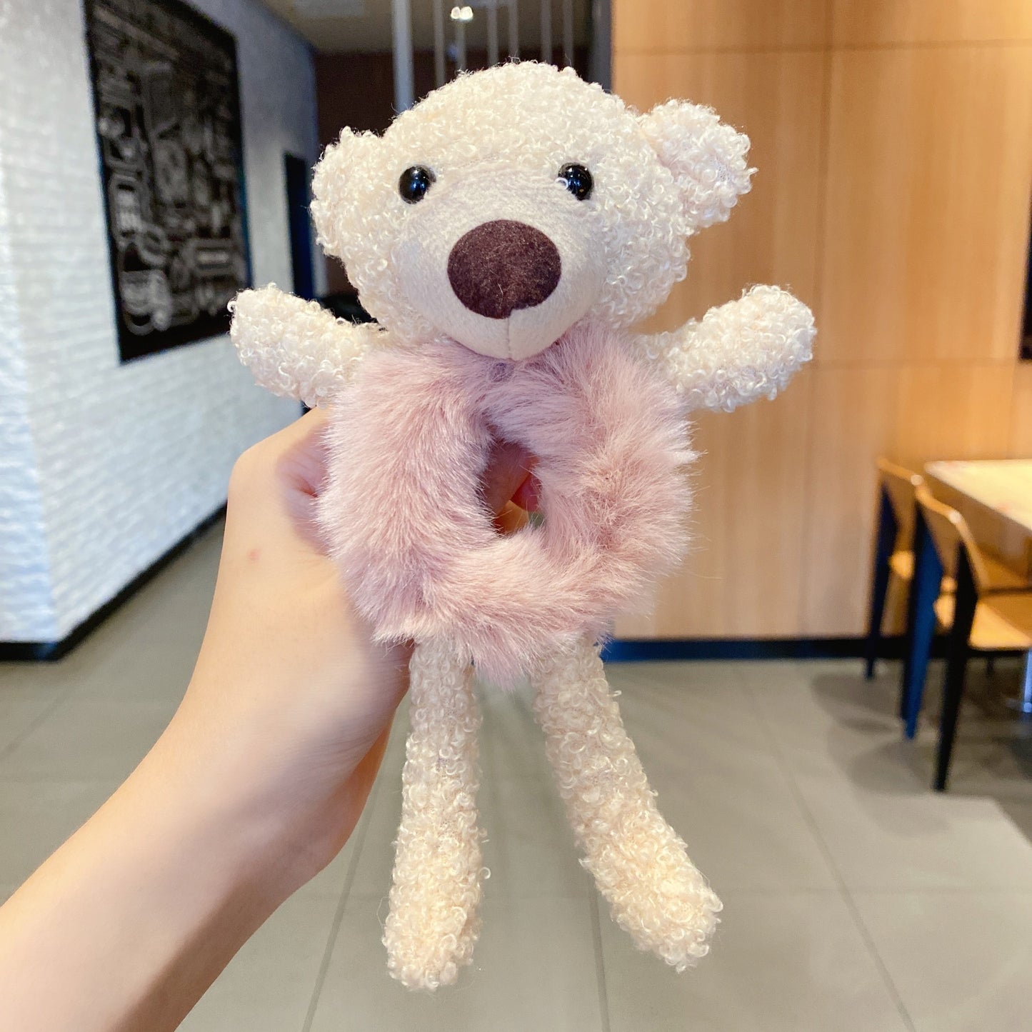 Cute Bear Hugs Plush Hair Ring