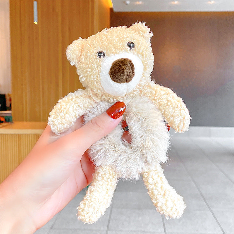 Cute Bear Hugs Plush Hair Ring