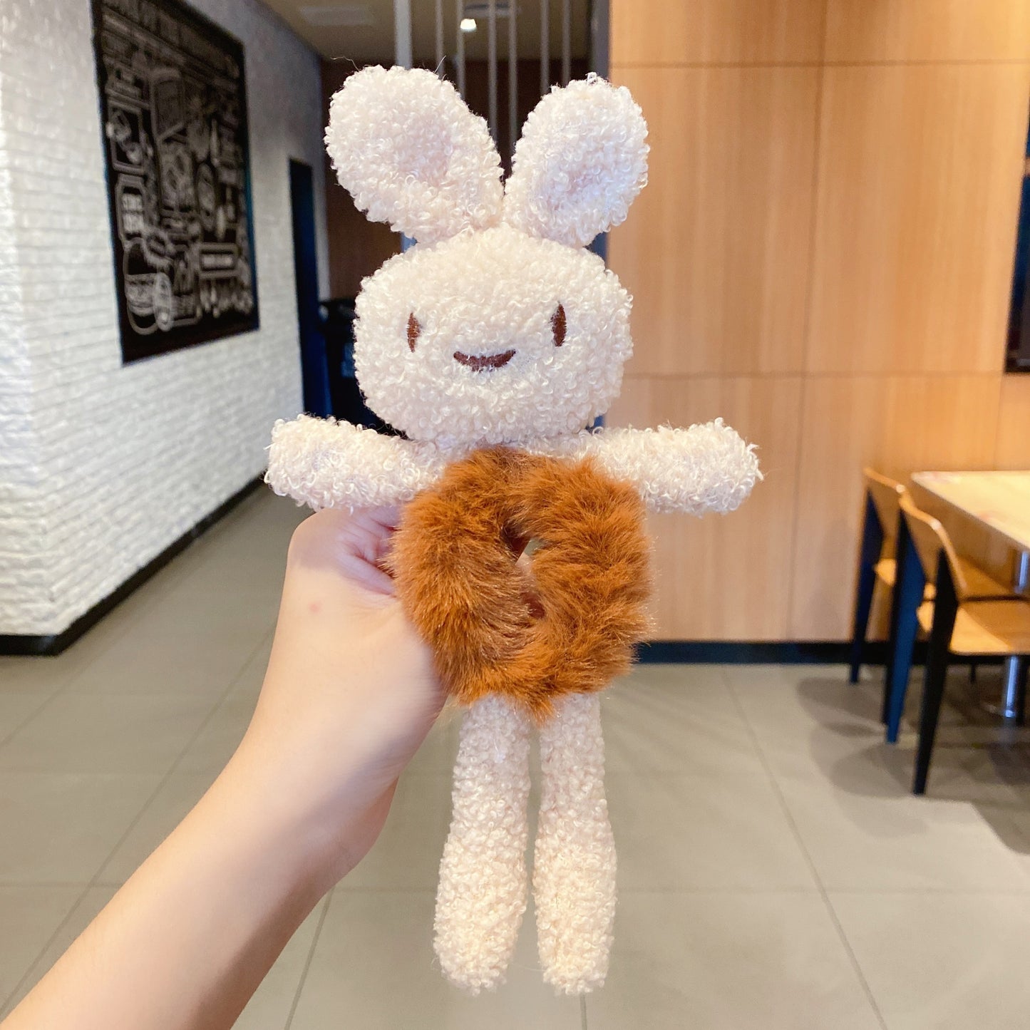 Cute Bear Hugs Plush Hair Ring