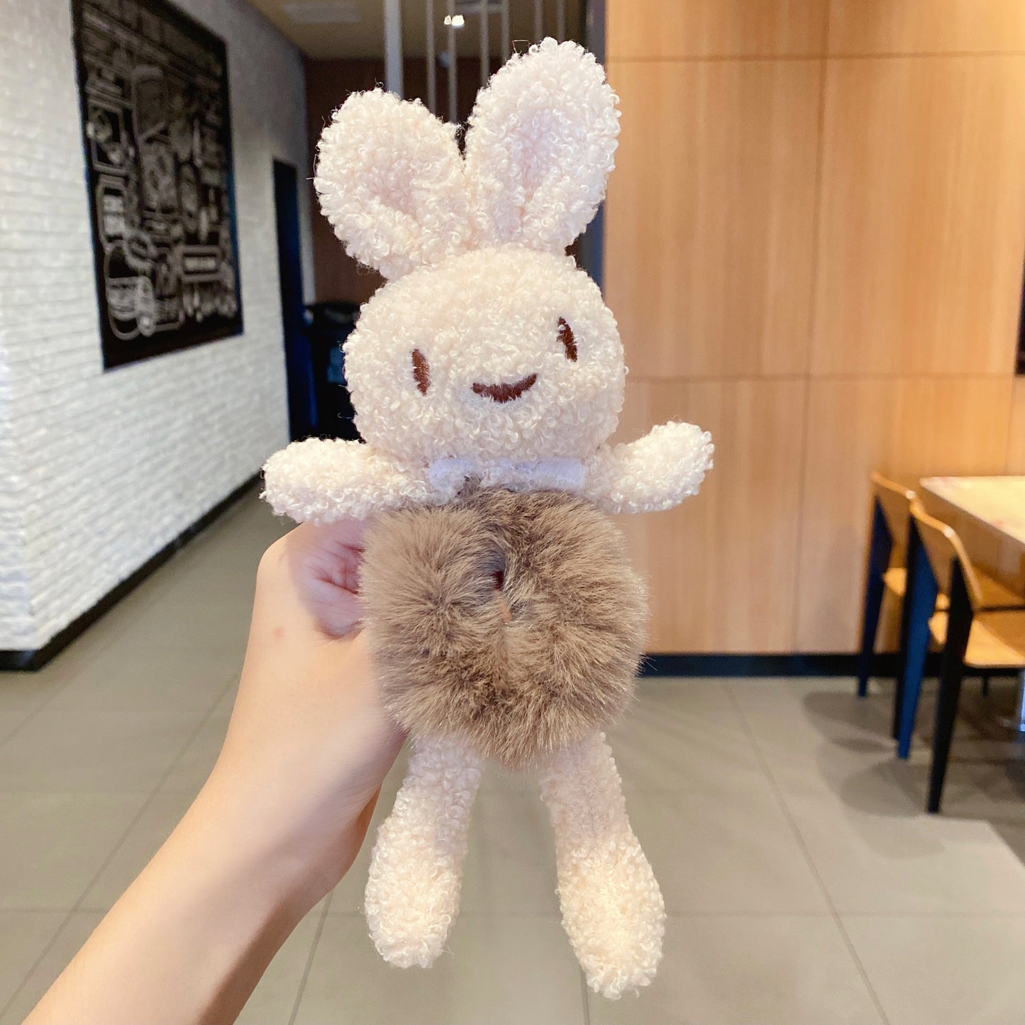 Cute Bear Hugs Plush Hair Ring