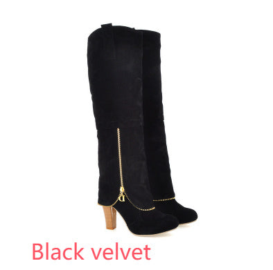 Suede frosted women's boots thick high-heeled boots