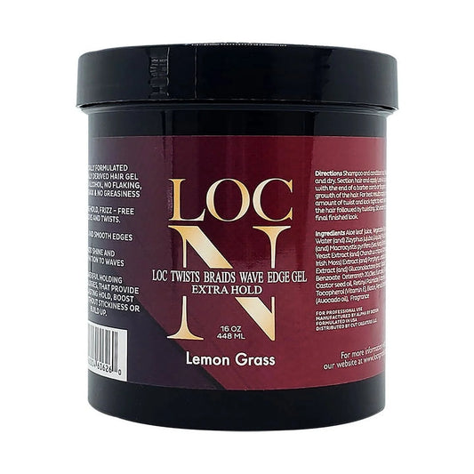 LOC N Twists Braids Wave Edge Gel, Extra Hold, 16 Oz Lemon Grass