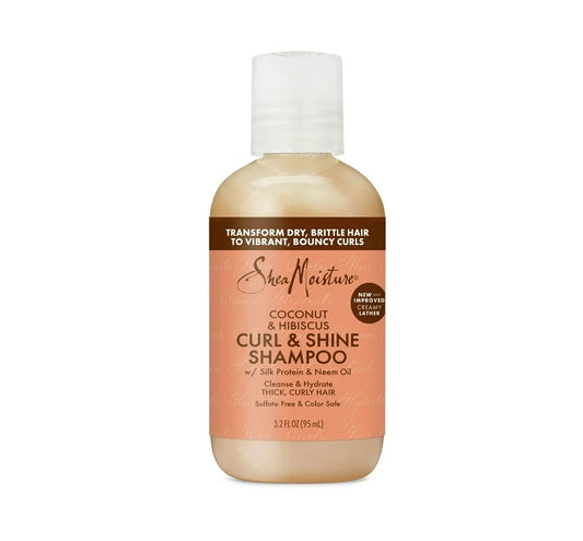 SheaMoisture Curl & Shine Shampoo Coconut & Hibiscus, 3.2 oz Travel Size